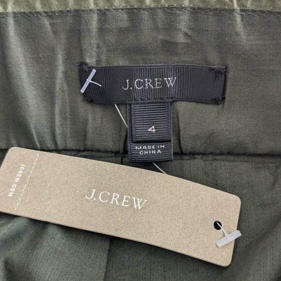 J. Crew Skirt Size 4 Olive Green Mini Embroidered Floral Tie-Waist NWT G9054 - Picture 5 of 16